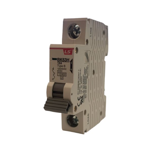 BK63H-B16A 1P Interruptor Termomagnético, Breaker 1 polo, 16A, Curva de disparo B.