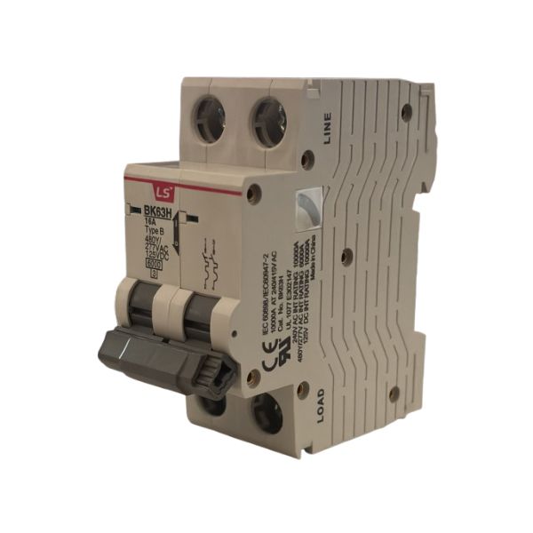 BK63H-B16A 2P Interruptor Termomagnético, Breaker 2 polos, 16A, Curva de disparo B.