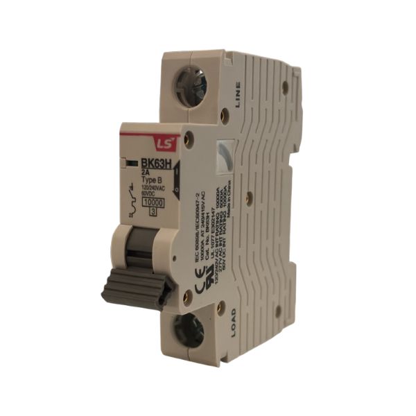 BK63H-B2A 2P Interruptor Termomagnético, Breaker 2 polos, 2A, Curva de disparo B.