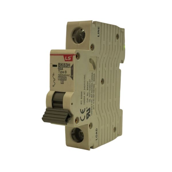 BK63H-B50A 1P Interruptor Termomagnético, Breaker 1 polo, 50A, Curva de disparo B.