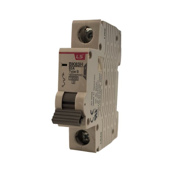 BK63H-B63A 1P Interruptor Termomagnético, Breaker 1 polo, 63A, Curva de disparo B.