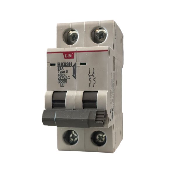 BK63H-B63A 2P Interruptor Termomagnético, Breaker 2 polos, 63A, Curva de disparo B.
