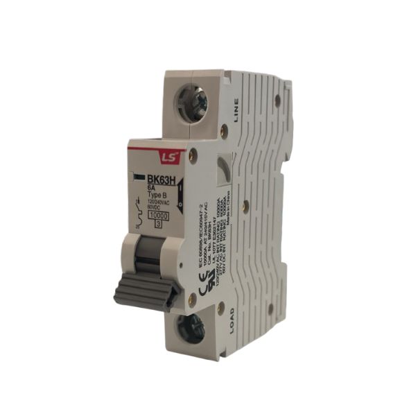 BK63H-B6A 1P Interruptor Termomagnético, Breaker 1 polo, 6A, Curva de disparo B.