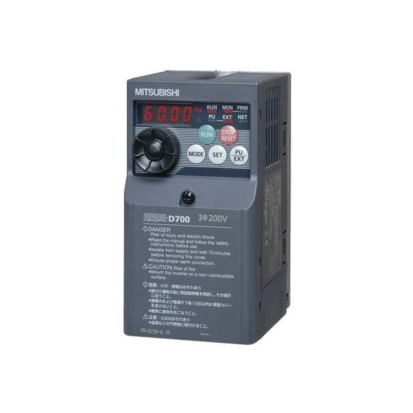 FR-D720S-0.75K Variador de Frecuencia, Inversor compacto monofásico 200V 0.75kW.