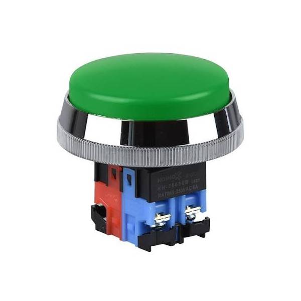 KH-3065EB-11 (GREEN) Botón Pulsador, Pulsador hongo 30mm Verde.