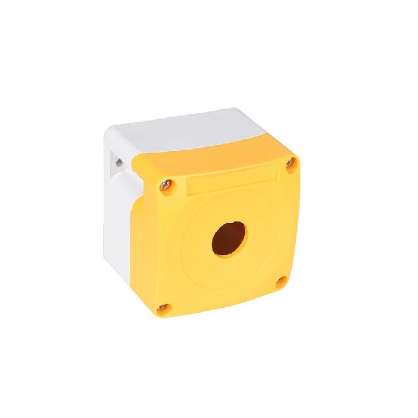 KSE-221 Caja plastica, Caja plastica amarilla 22mm, 1 horificio