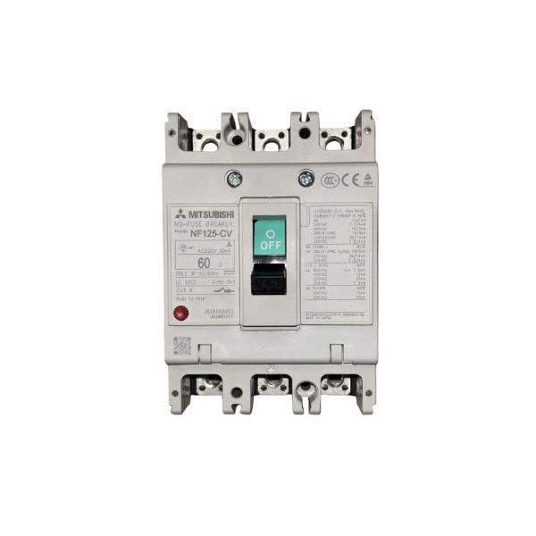 NF125-CV-3P 60A Interruptor MCCB, Breaker de caja moldeada 3 polos 60A.