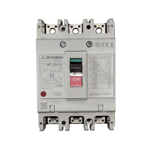 NF125-CV-3P 63A Interruptor MCCB, Breaker de caja moldeada 3 polos 63A.