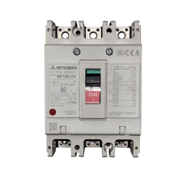 NF125-CV-3P 80A Interruptor MCCB, Breaker de caja moldeada 3 polos 80A.